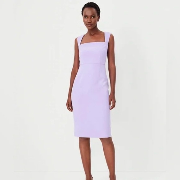 Ann Taylor Dresses & Skirts - Ann Taylor Lavender Square-Neck Sheath Dress